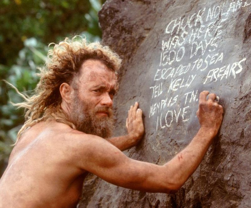 نوشتن | چالش نویسنده ماندن نمایی از فیلم Cast Away